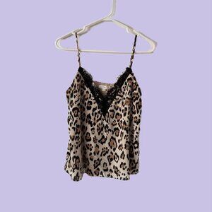 Leopard Print Lace Cami Top